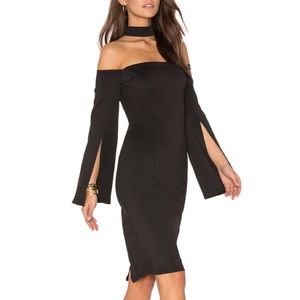 Keep Control Long Sleeve Dress Black Collar Choker